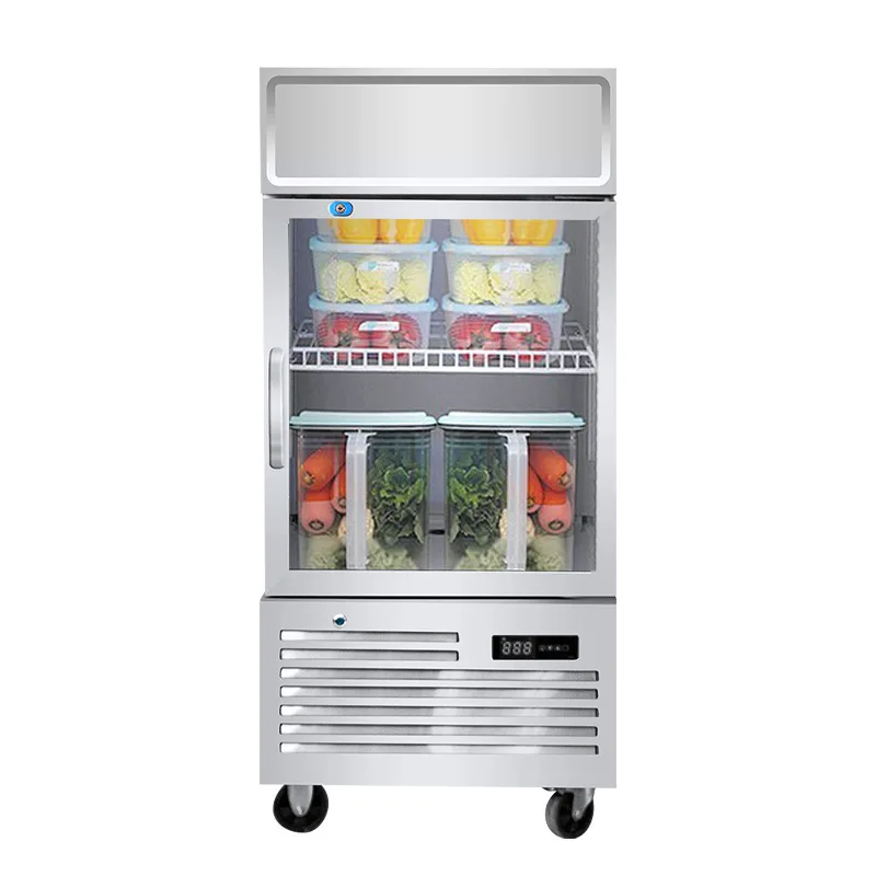 Vitrina refrigerada para muestras de alimentos para escuelas y hoteles, vitrina comercial pequeña para conservación y exhibición de muestras.
