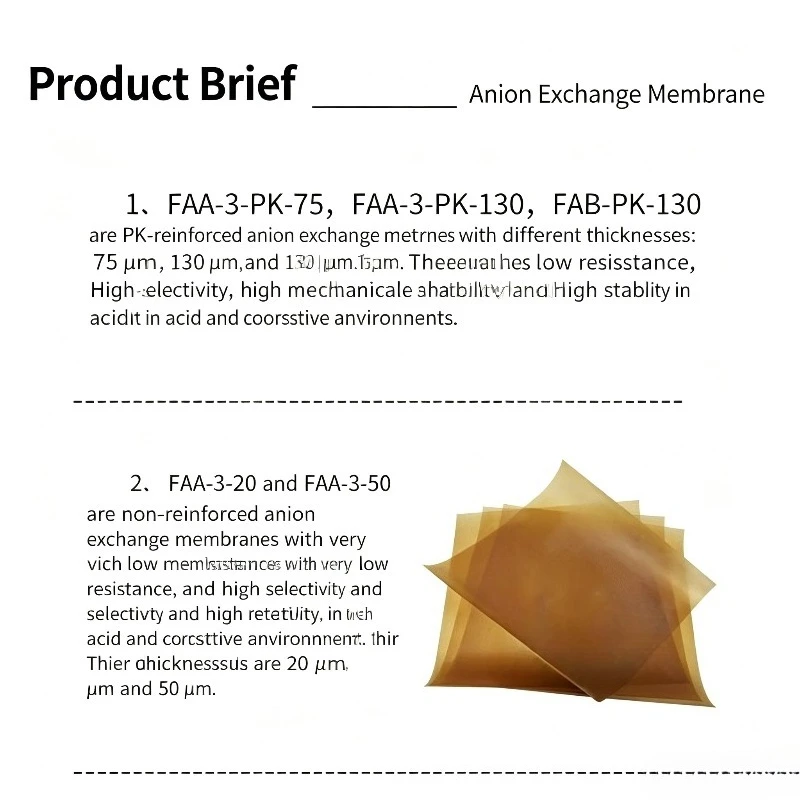 Fumasep FAA-3-PK-130 Reinforced Anion Exchange Membrane AEM For Alkaline Fuel Cell CO2 Reduction