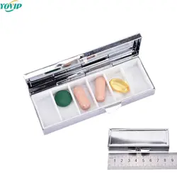 1pc 6 Grid Folding Pill Case Container For Medicines Organizer Pill Box Travel Essential Pill Splitters 85*35*15mm