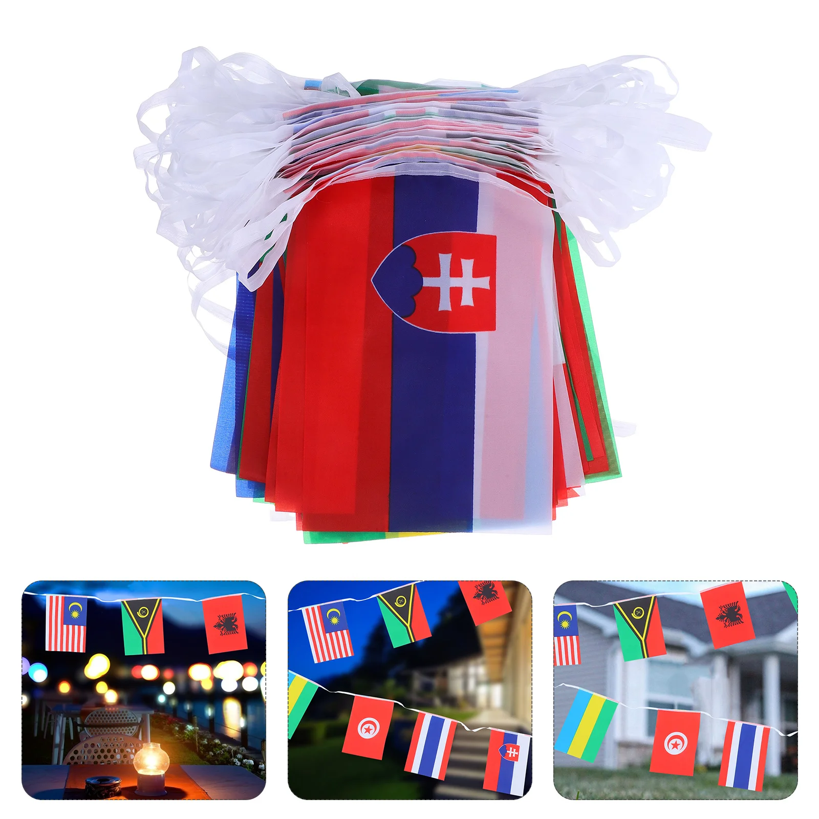 

100 Countries National String Flag Banner World Flags Small Hanging Flags Decorations for Game School Garden Backyard Outdoor