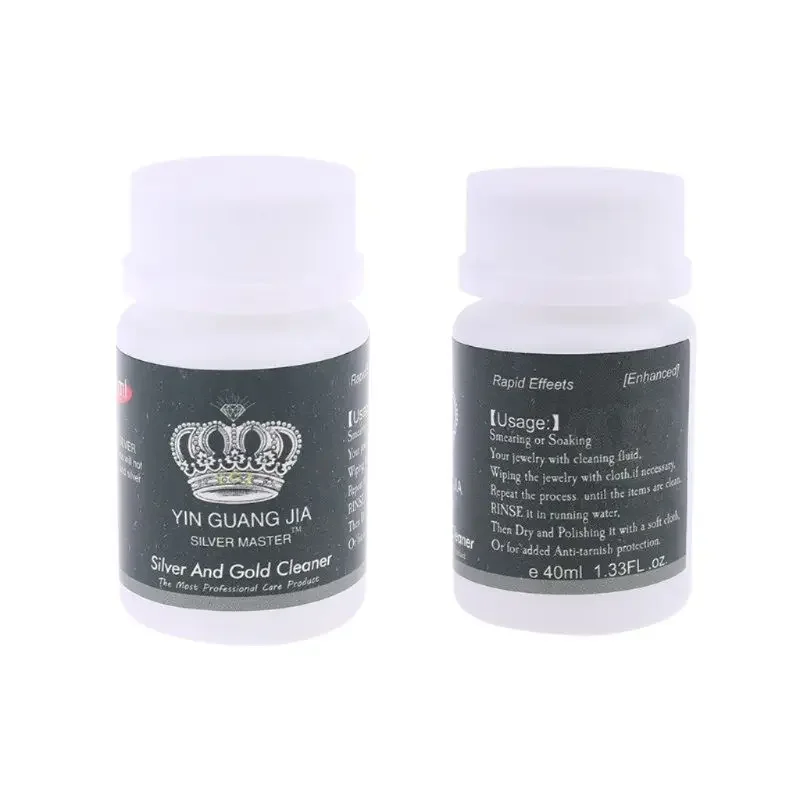 2Pcs Jewelry Cleaning Versatile Rust Remover Anti Tarnish Protection Ring Diamond Rust Detergent 40ml Silver Gold Clean