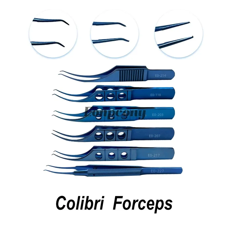 คีมจับไหมผ่าตัดไทเทเนียมขนาด 85 มม. แบบมีฟัน ยี่ห้อโคลิบีรี คีมจับไหมผ่าตัดช่องตาแบบมีฟัน  เครื่องมือผ่าตัดตา