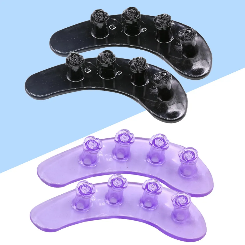 2Pcs Rose Silicone Finger Splitters for Nail Art Flexible Cute Flower Design Professional Manicure Tool Nail Art Spacers Finger