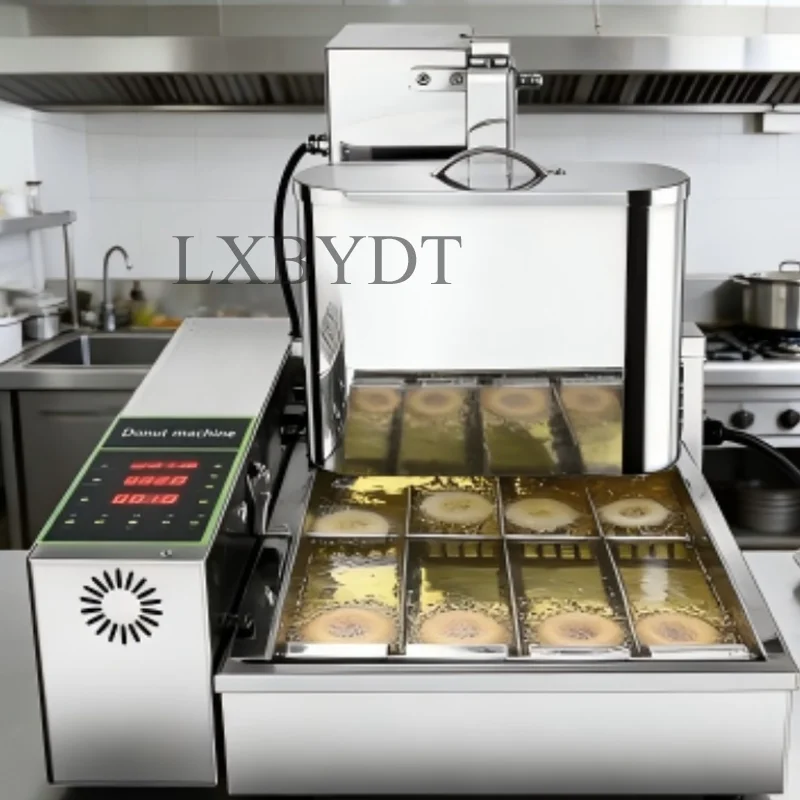 Commercial Household Electric Digital Display Four-Row Design Automatic Mini Donut Frying Machine