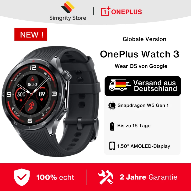 【Brand+】Global Version OnePlus Watch 3 – Only 491.76! Smart Watch with 1.50inches LTPO AMOLED Display and Snapdragon W5 Processor 【Brand+】Global Version OnePlus Watch 3 – Only 491.76! Smart Watch with 1.50inches LTPO AMOLED Display and Snapdragon W5 Processor