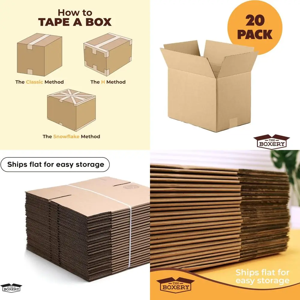 

Картонные коробки из гофрированного картона коричневого цвета, 20x12x12 дюймов, 20 штук в упаковке — прочные, экологичные, пригодные для переработки, произведены в США для транспортировки и упаковки.