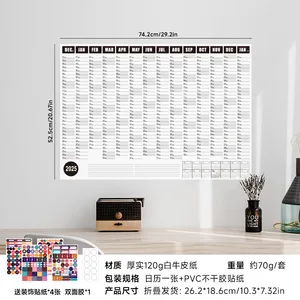 Kawaii Kalenderplaner Blatt, großer Wandkalender, um die Liste, die Zielliste, den Zeitplanorganisator, die Büroversorgungen, 2025, 2024 zu erstellen 8 Hauptverkaufskalenderwand - №6