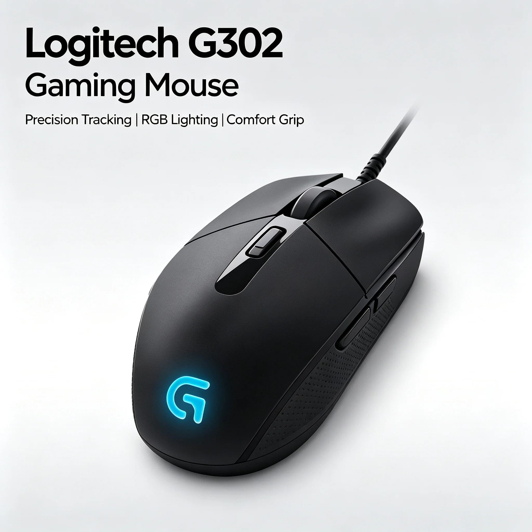 Logitech G302 Wired Gaming Mouse, High‑Precision Ergonomic Computer Mouse for PC Gaming