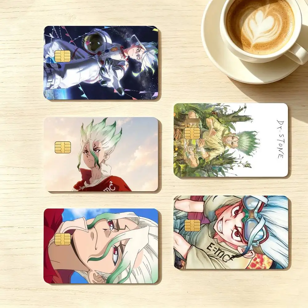 Anime Dr Stone S-Senku Ishigami Credit Card HD Stickers Small Chip Waterproof Sticker Game Card Decal Gift