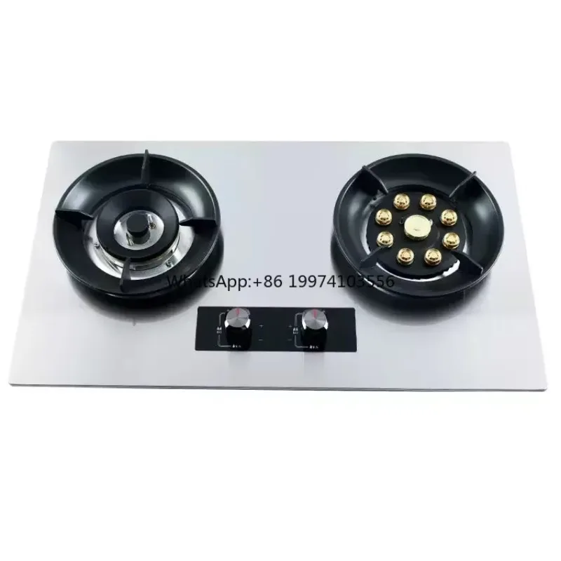 

Latest 2022 Stainless Steel Commercial Kitchen Double Burner Digital Brass Burner LPG/N.G. Gas Hob Stove with Time Control