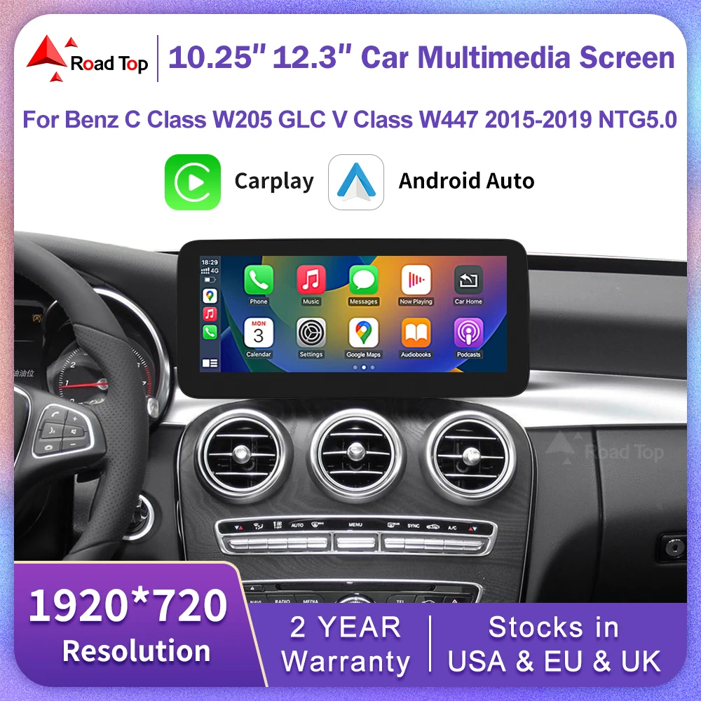 

Linux Touch Screen for Mercedes Benz W205 GLC C V Class w447 2015-2019 GPS With Wireless Carplay Android Auto Car Multimedia