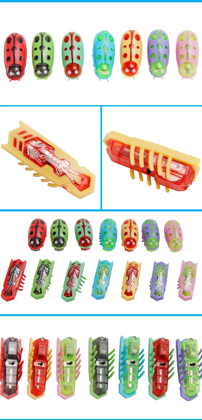 Pet Interactive Electric Bug Cat Toy Fun Automatic Escape Flip Mini Robot Cockroach Ladybug Vibrating Insect Toy Pet Toy