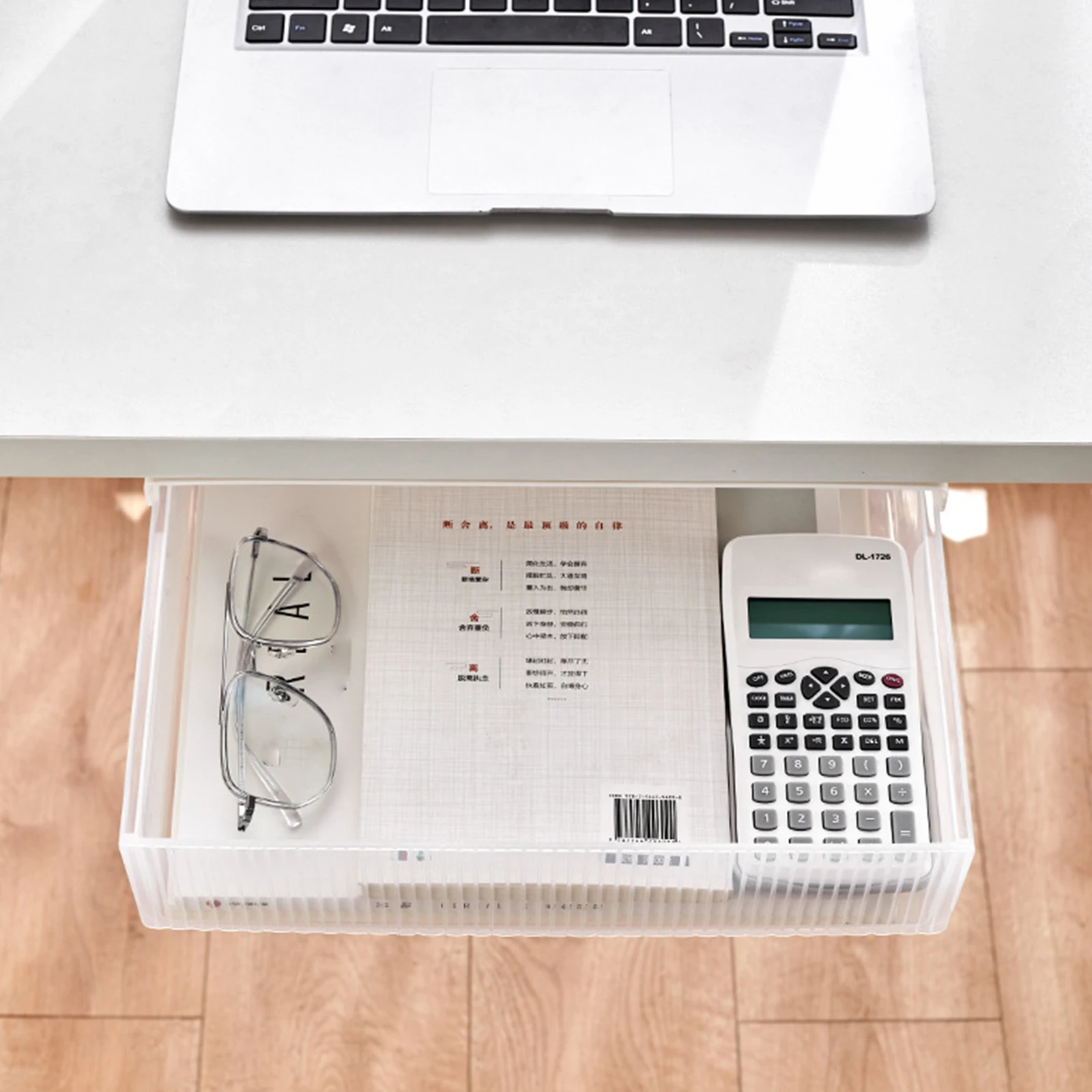 

Adhesive Desk Storage Box Large Capacity Drawer Type Stationery Organizer Homeschool Supplies Under Desk Tray Plastic Material