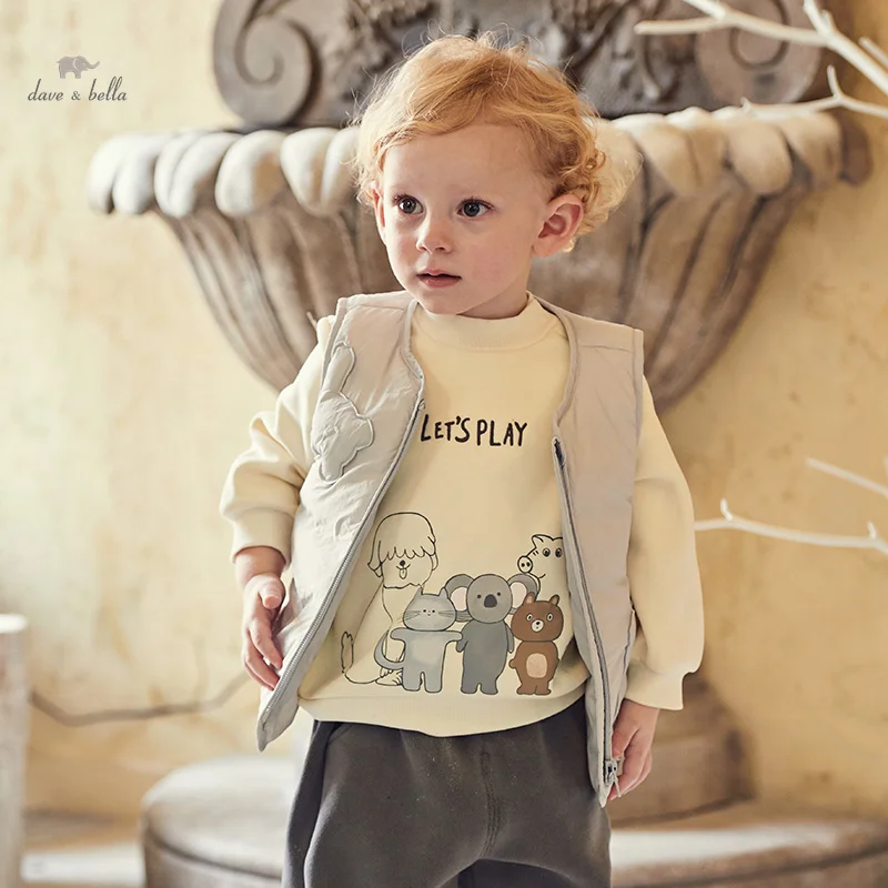 Dave Bella 2023 New Autumn Winter Boy’s Baby Children Pullover Top Fashion Casual Sweatshirt Cool Sport Outdoor Party DB4237848