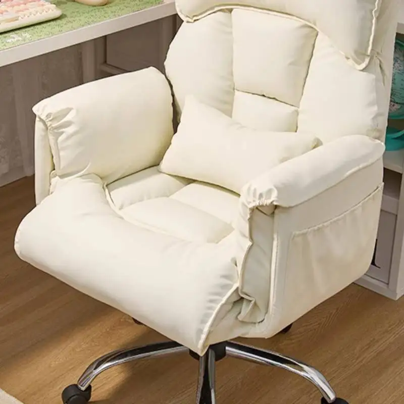 Massaggiatore regolabile Sedia da ufficio Ruote per piedi per ragazza grigia Sedia per computer di design Braccio rilassante Bianco Bureau Stoel Mobili per ufficio