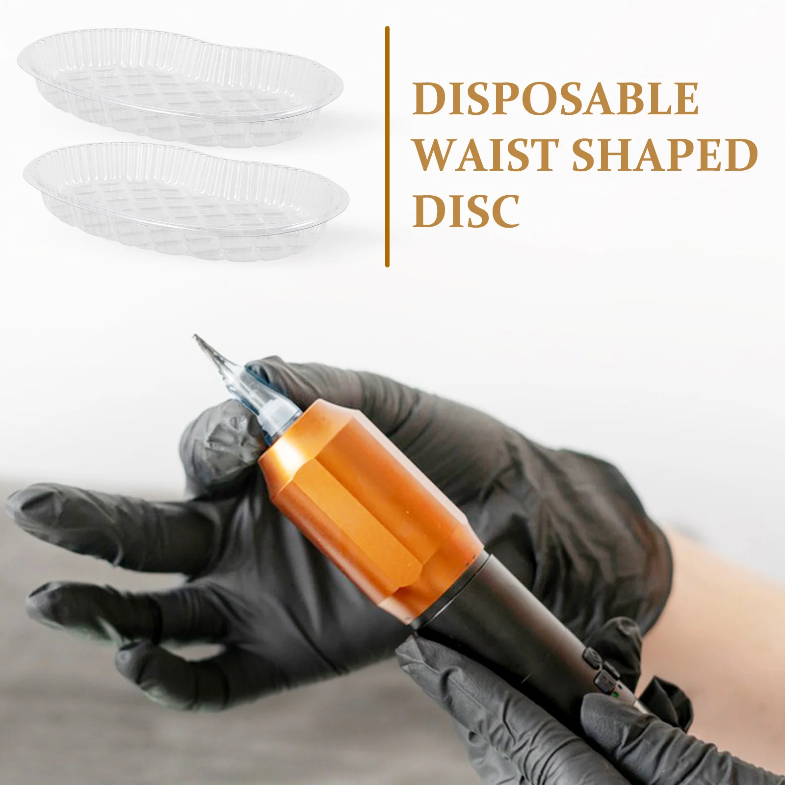 

50Pcs Disposable Tattoo Medicine Tray Plastic Waist Design Clear Sterile Disposable Storage Trays Medical Containers Tattoo