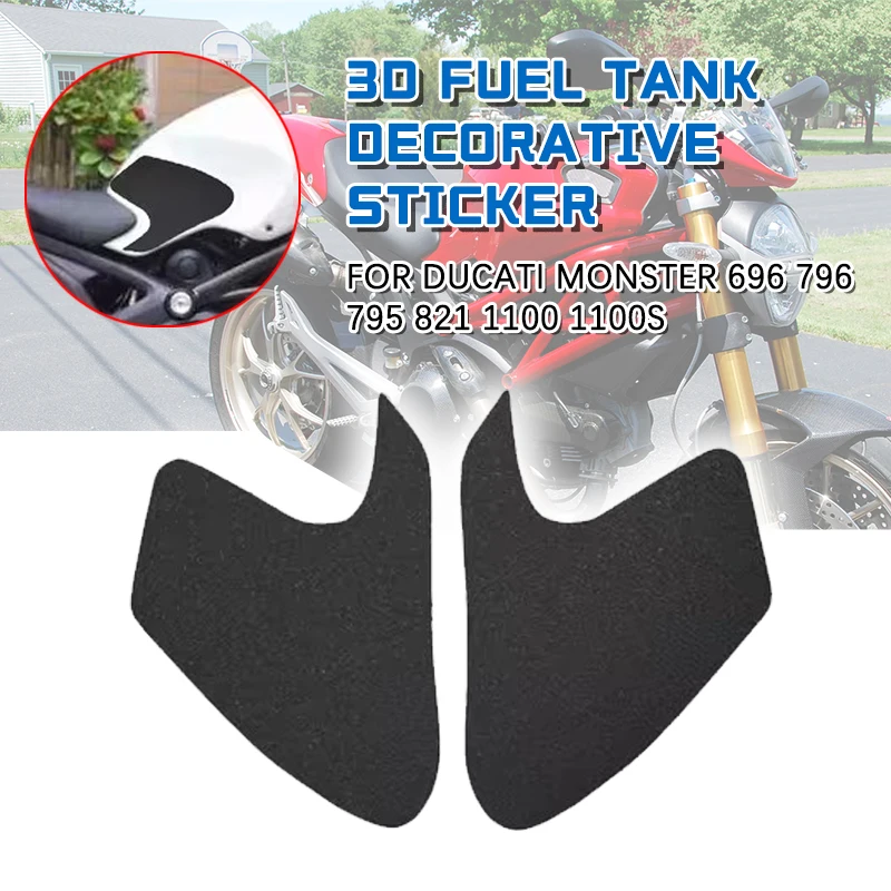 For Ducati Monster 696 796 795 821 1100 1100S motorcycle tank pad protector sticker decal gas knee grip tank traction pad side