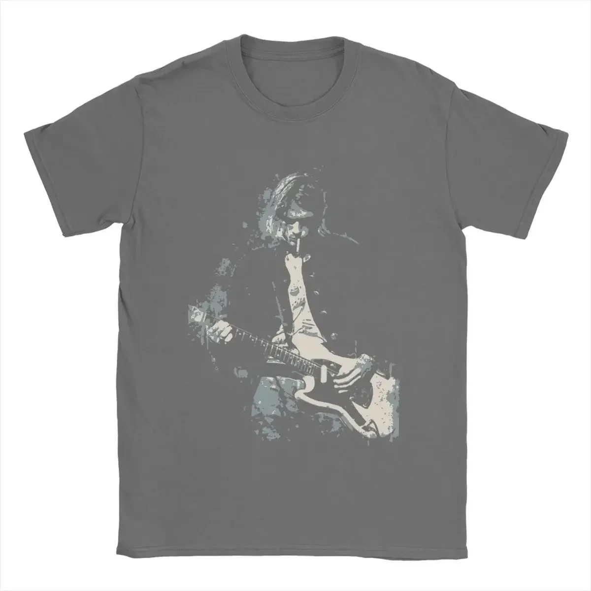 Men's Kurt Cobain Guitar oversized graphic t shirts Cotton Clothes Amazing Short Sleeve Round Collar Tees Original T-Shirt 2024