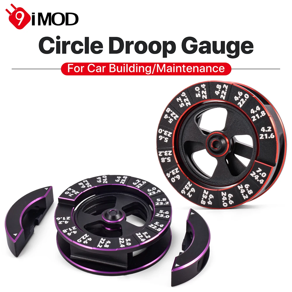 9IMOD Chassis Droop Gauge 21.0-25.0mm  4.2-7.0mm Measure Circle Droop Gauge For 1/10  RC Car