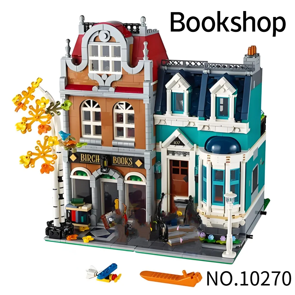 

2504pcs City Street View Europeanizing Architecture Downtown Bookshop 10270 Building Blocks Toys Birthday Christmas Gifts