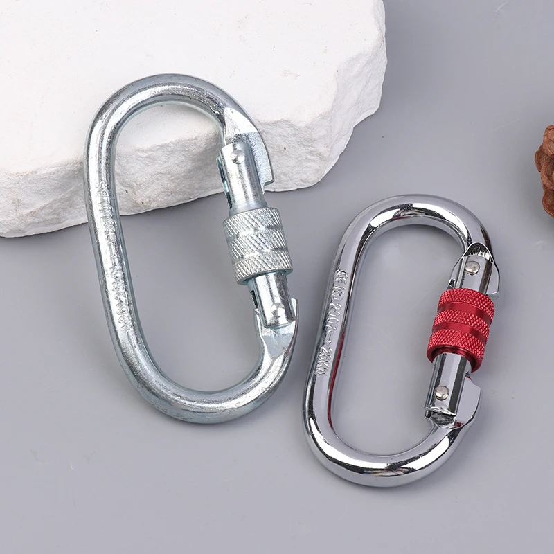 NEW 25KN High Strength Climbing Safety Lock Buckle O-shaped Electrophoresis Professional Carabiner Rappelling Climbing Supplies
