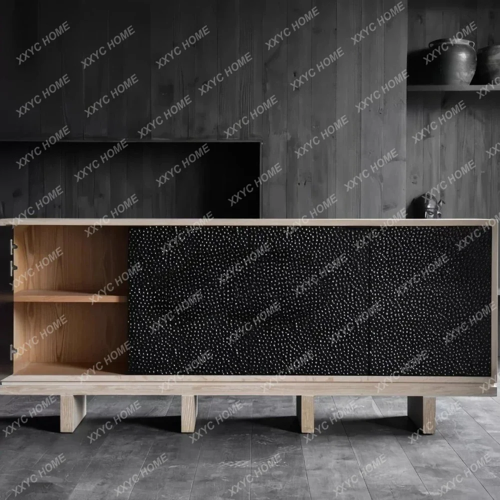 

ZH Средневековый обеденный боковой шкаф из цельного дерева, резной входной шкаф, домашний ретро шкаф для хранения в гостиной