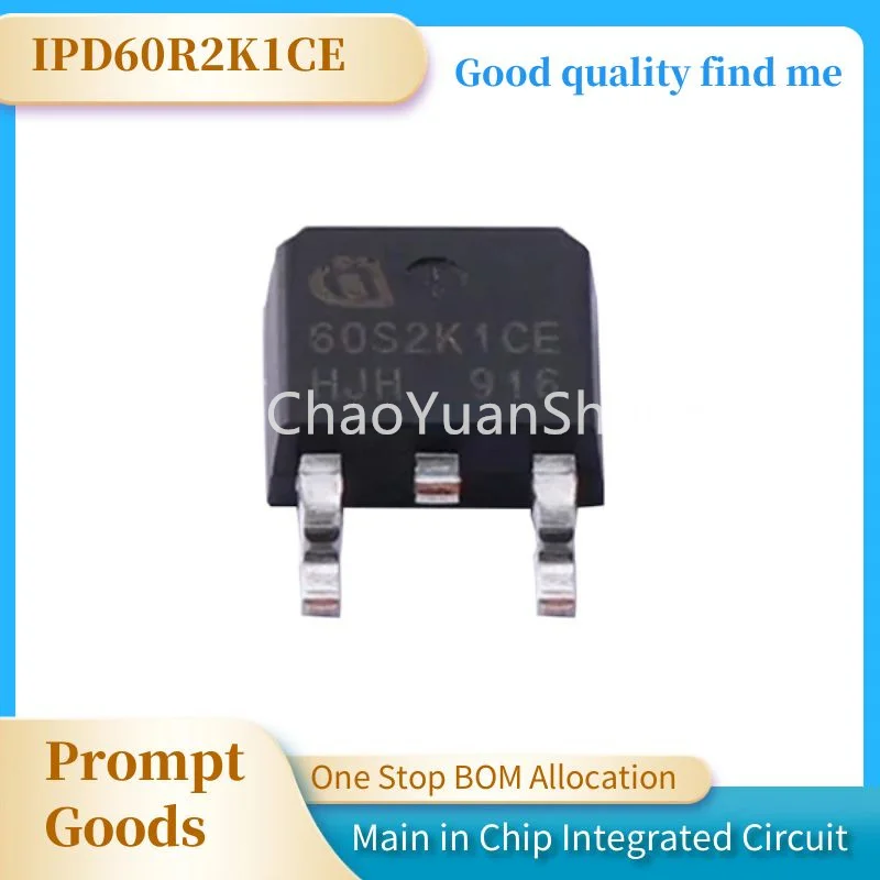 1PCS New IPD60R2K1CE silk screen 60S2K1CE TO-252 N-channel MOS field effect tube chip