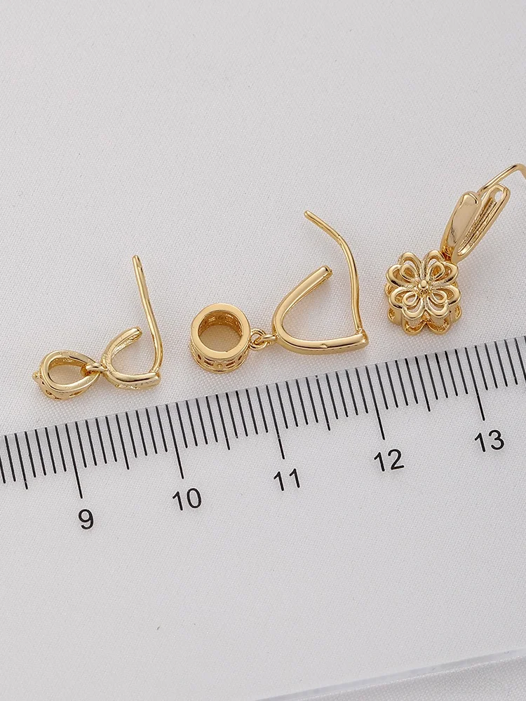 Fukui 4K Gold Plated Cherry Blossom Seed Bule Pendant Clasp DIY Handmade Nelace Charm Alloy Material Fre out Brand ZuoFan