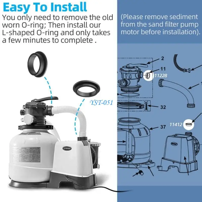 e15a 우수한 L 형태의 비 엔티티 씰 씰 샌드 필터 팬 및 수영장 팬 파이프 씰 교체 강한 고무로 구성