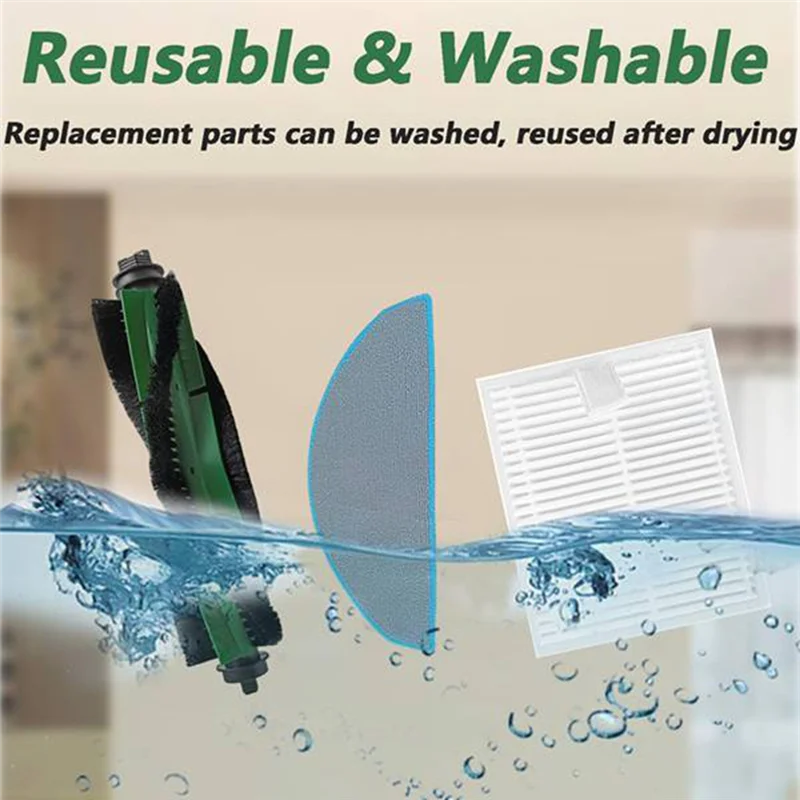 YCOC-For Irobot Roomba Combo Essential/Vac أجزاء المكنسة الكهربائية الروبوتية الأساسية فرشاة جانبية رئيسية ملحقات ممسحة فلتر HEPA