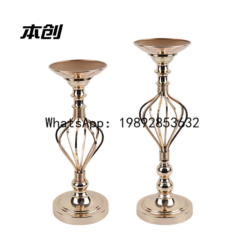 

PYJ Creative Wedding Golden Wrought Iron Road Lead Wedding Decoration Flower Vessel Candle Holder Living Room Vase Ornament