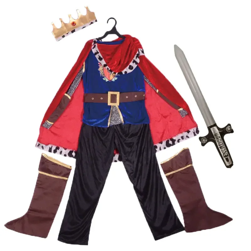 أزياء الأطفال النبيلة في العصور الوسطى وعصر النهضة الأمير الملك آرثر للأولاد، أزياء تنكرية لحفلات الهالوين بوريم