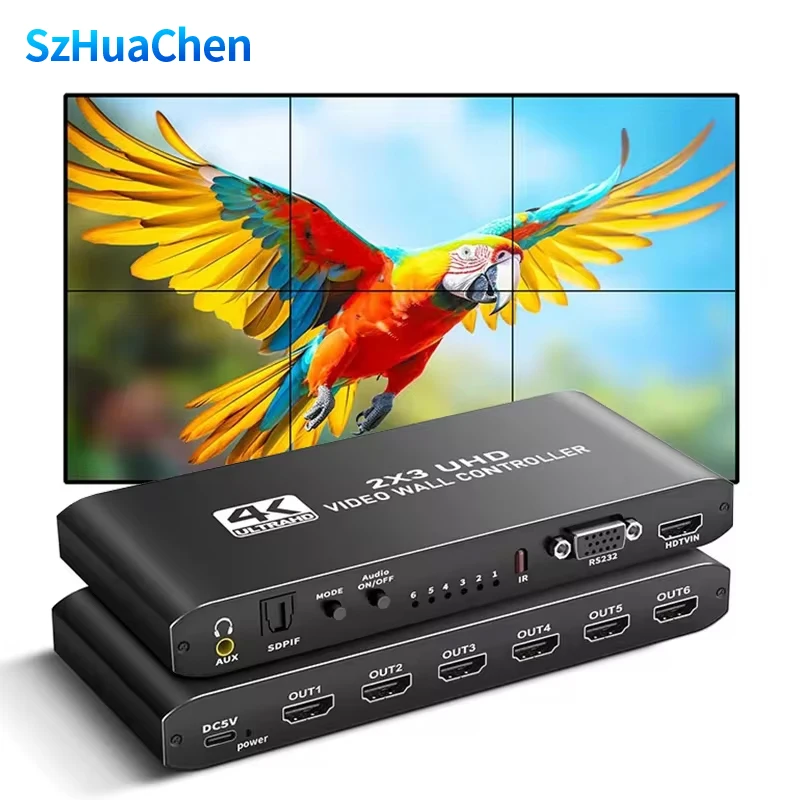 

2x3 6 screen 4K HDMI TV Video wall Controller splicer 1X2 1X4 2x2 3x3 3x2 4X2 2X4 HDMI multi video screen processor switcher