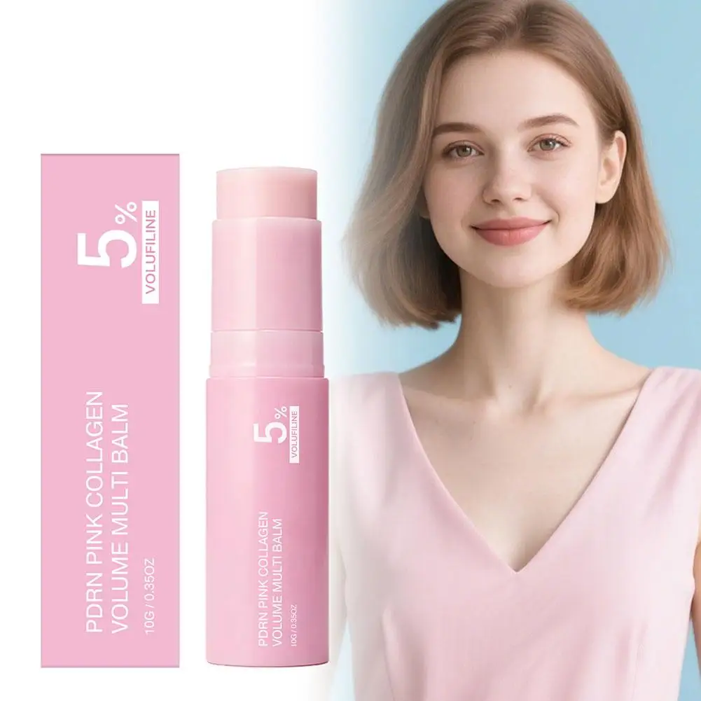 10g PDRN Pink Collagen 5% Volufiline Multi-Balm-Stick für Gesicht und Lippen zur Straffung, Hydratisierung, Glättung und Feuchtigkeitspflege Essenz Gesichtscreme