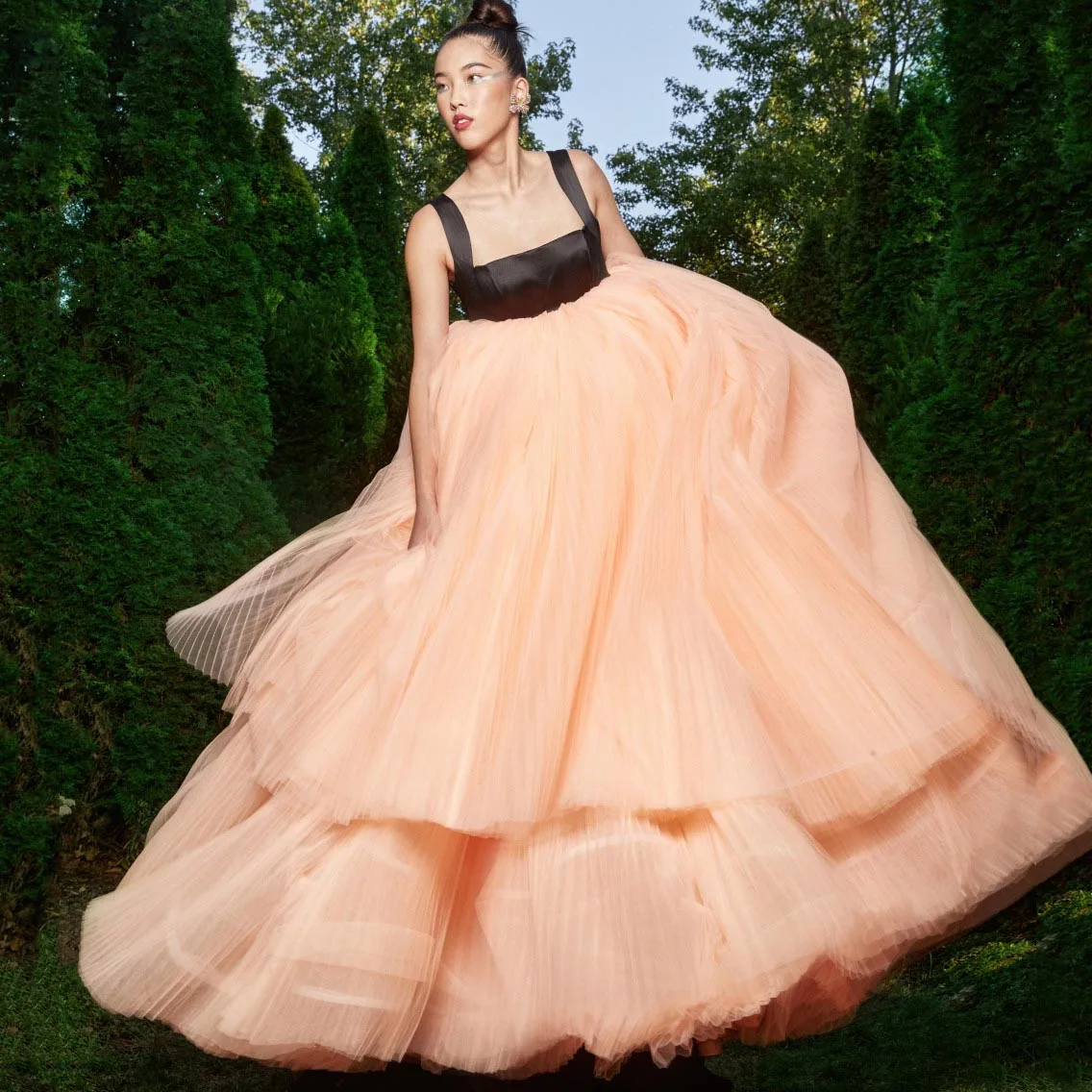 Square Neck Prom Dress Layered Organza Dresses For Women Custom Made Dress Ruffles Tulle Ball Gown Elegant Dresses Women Clothes