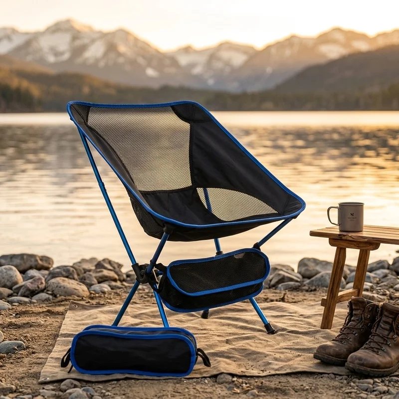 Foldable Outdoor Chair Easy Carry Compact Camping Seat for Beach Trip Picnic Garden BBQ Hiking Adventure