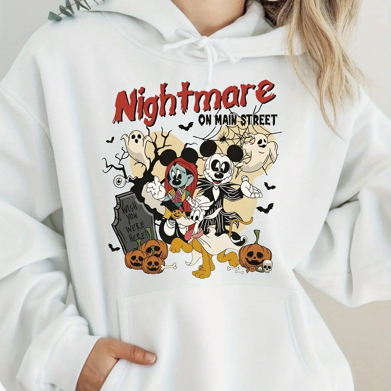 سترة نسائية من القطن بغطاء للرأس من Disney Christmas Eve Scar مع نمط ميكي ماوس، مريحة ومسامية، كاجوال يوميًا