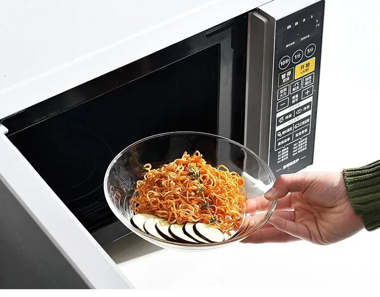 transparent salad plates Tempered glass plates for microwave ovens, 7 inches heat-resistant fruit plates 6