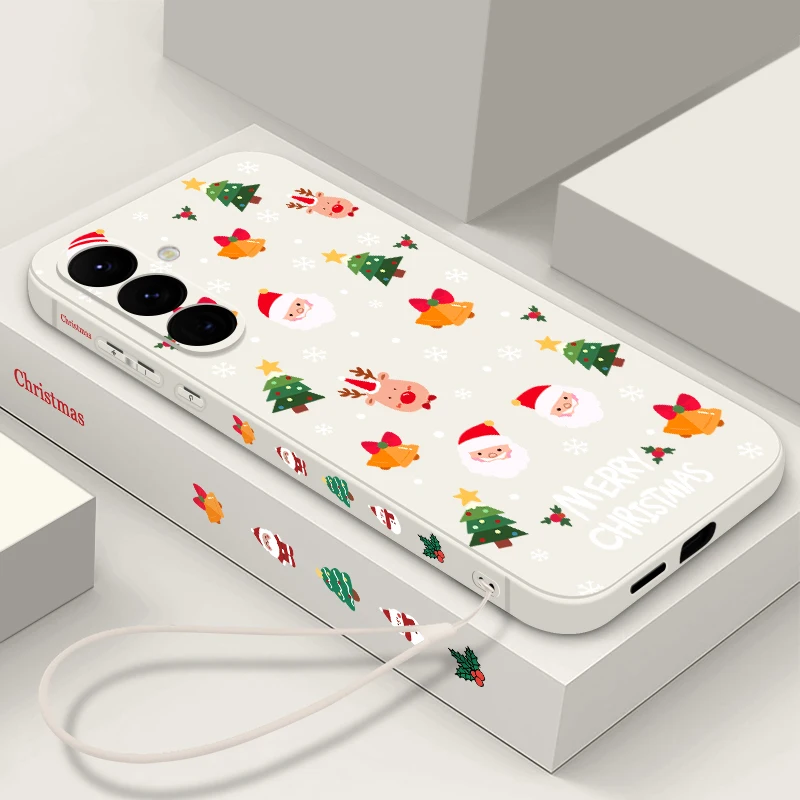 Frohe Weihnachten Handyhülle für Samsung Galaxy S25 S24 S22 S23 Ultra Plus S24 FE A56 A16 A36 A55 A54 A53 A15 A14 5G Soft Cover