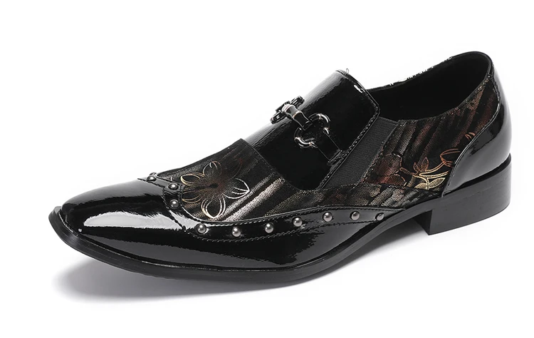 BOARD Herbst Herrenschuhe Spike Luxuriöse Persönlichkeit Bankett Niete Tigerkopf Druck Formelle Kleidung Schuhe – Detail 3