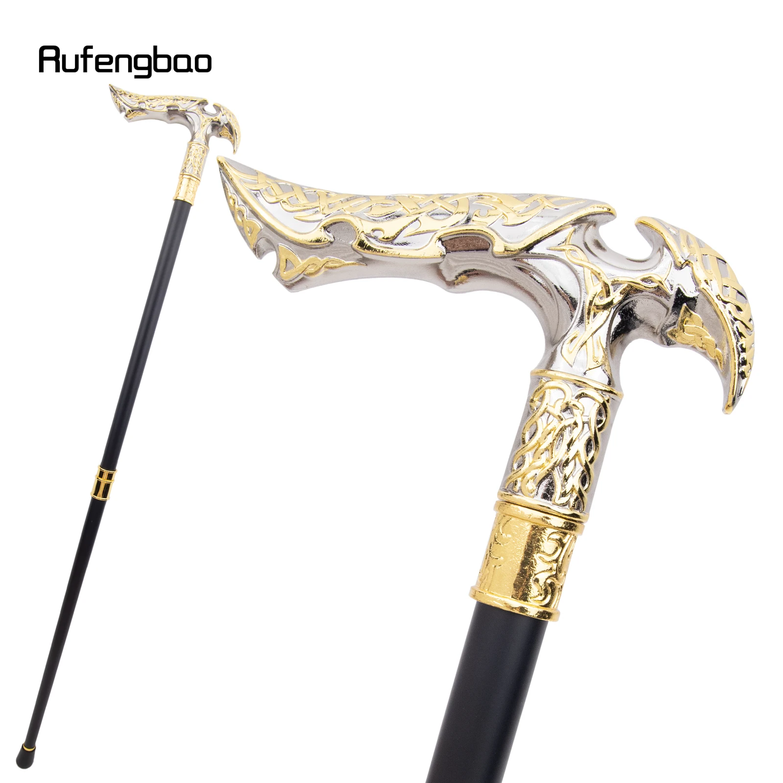 Golden White Luxury Curve Flower Walking Cane Fashion Decorative Walking Stick Gentleman Elegant Cosplay Cane Knob Crosier 92cm