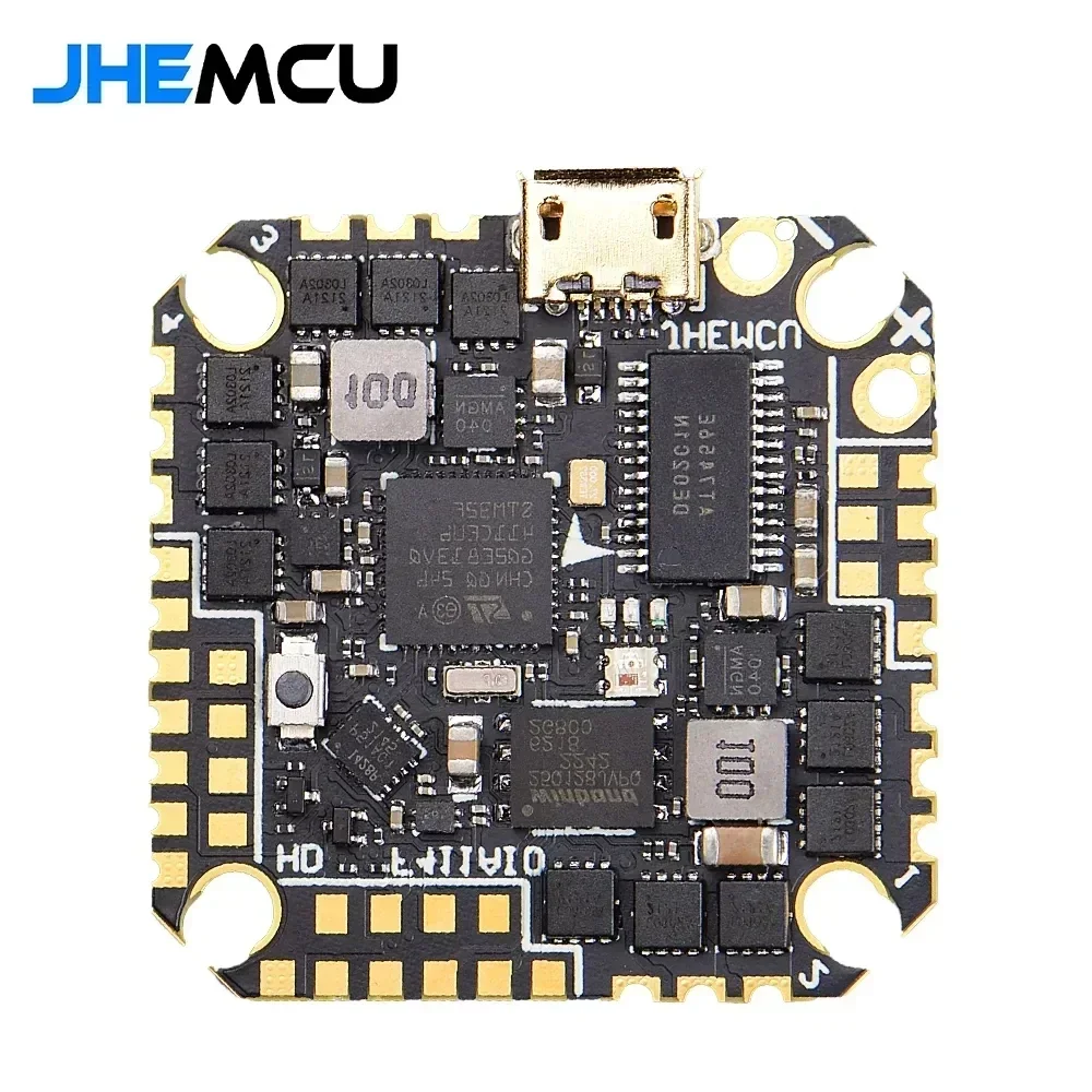 JHEMCU GHF411 AIO-HD 40A F411 ICM42688P Flight Controller BLHELIS 40A 4in1 ESC 3-6S สําหรับ FPV ไม้จิ้มฟันท่อ Drones ชิ้นส่วน DIY