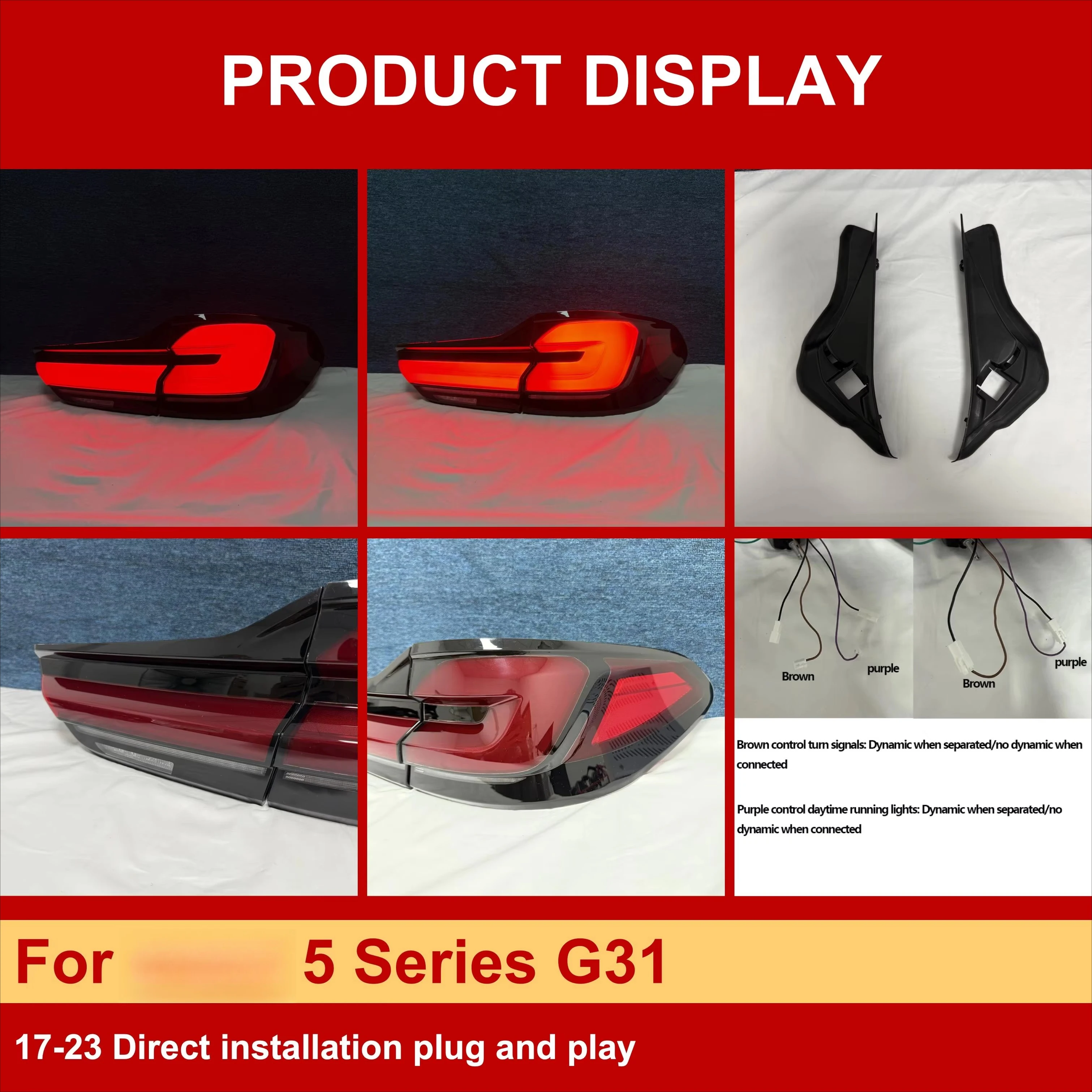 Auto-LED-Rückleuchten für BMW-5-Serie Wagon Touring G31 2017 bis 2023, hinteres Rücklicht, LED-Lampe, Auto-Rücklichter, Plug-and-Play