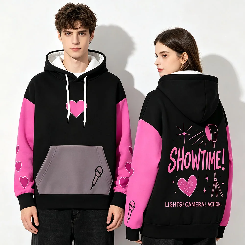 Undertale Mettaton Cosplay Hoodies Mikrofon SHOWTIME Schriftzug Grafik Sweatshirt Langarm Unisex Kapuzenpullover Herrenbekleidung – Detail 2