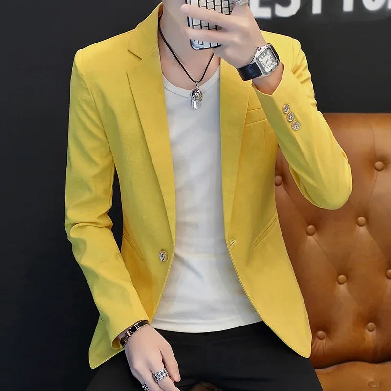 

HO 2024 men handsome character stealth gauze teenagers light color fashion leisure business blazer