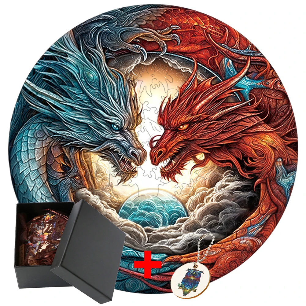 

Dragon Wooden Puzzles Games Jigsaw Puzzles Learning Education 3d DIY For Kids Toys Brain Teaser Children Educational Toy Diy