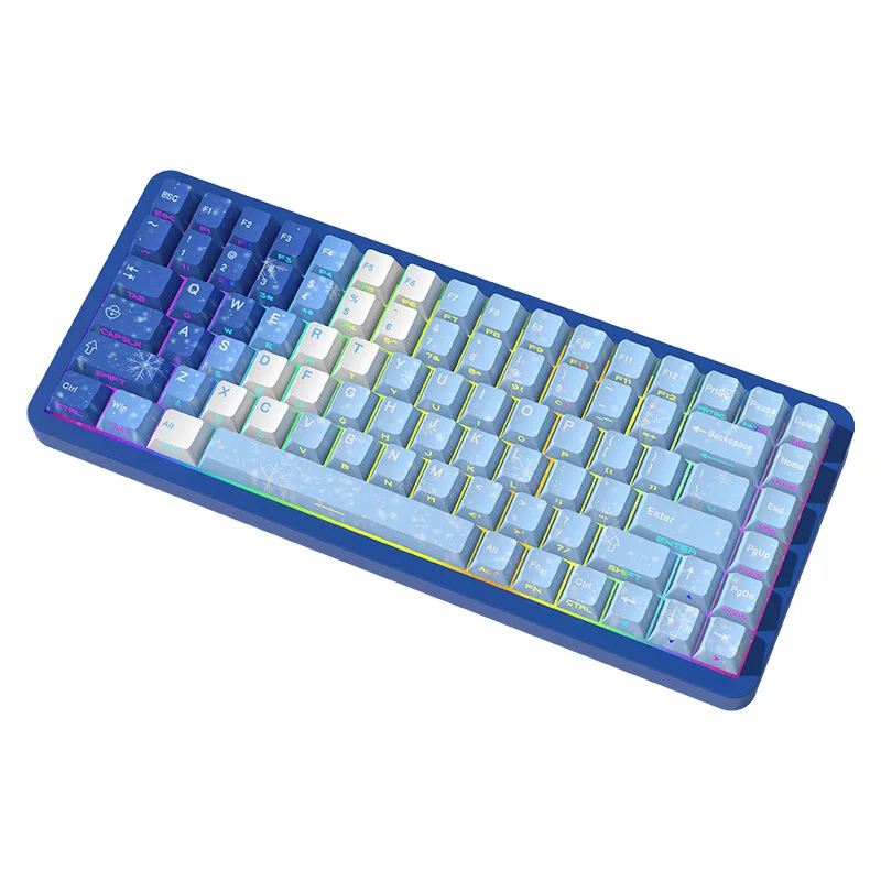 أغطية مفاتيح مستوحاة من Yuki-Onna مكونة من 129 مفتاحًا OEM PBT ذات إضاءة جانبية لأغطية المفاتيح الميكانيكية ذات الإضاءة الخلفية الشفافة