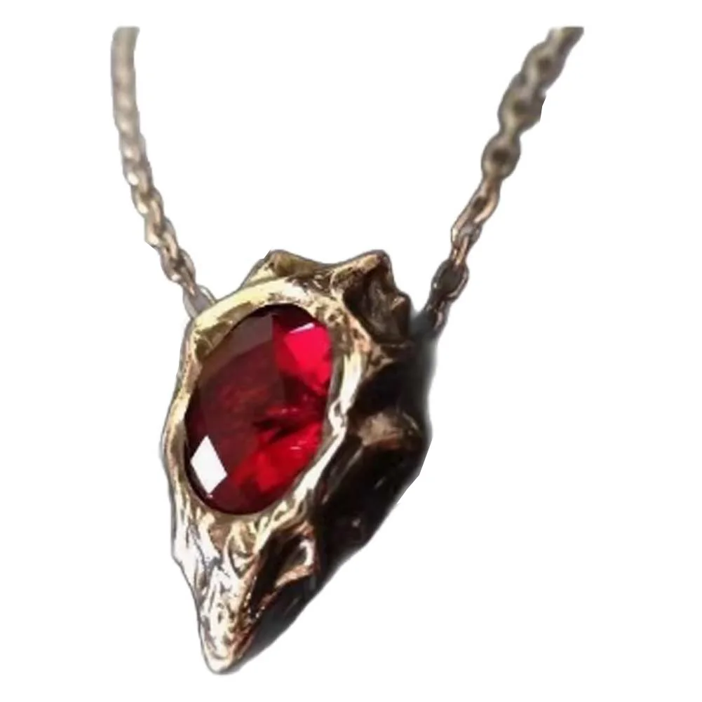 Game DMC 5 Dante Cosplay Necklace Costume Accessories Ruby Pendant Collarbone Chain Men Disguise Prop Halloween Carnival Party