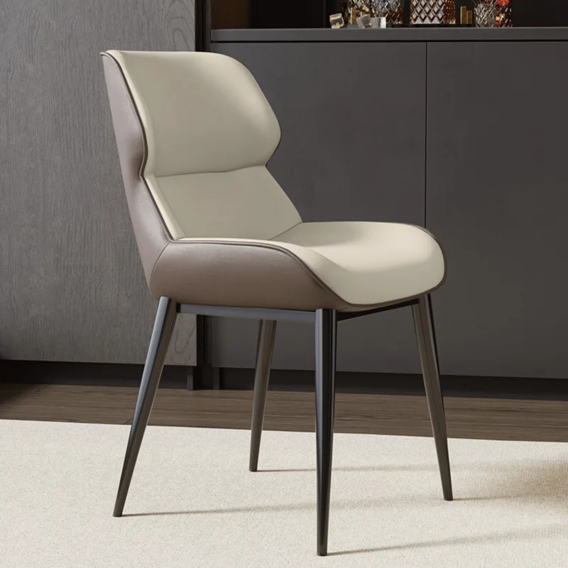 

Nordic light dining household modern simple back Italian hotel restaurant creative leather dining table