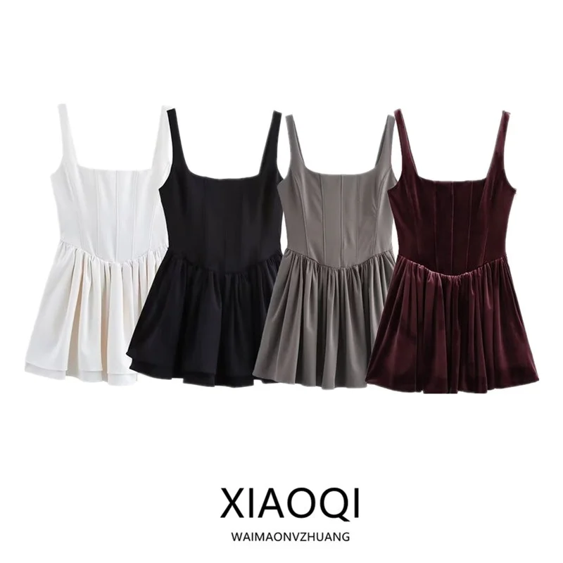 

Fall 2024 Women's Fashion Versatile Sleeveless Waist-Cinched Short Dress New Arrival Commute Style H-Shape Casual Scene